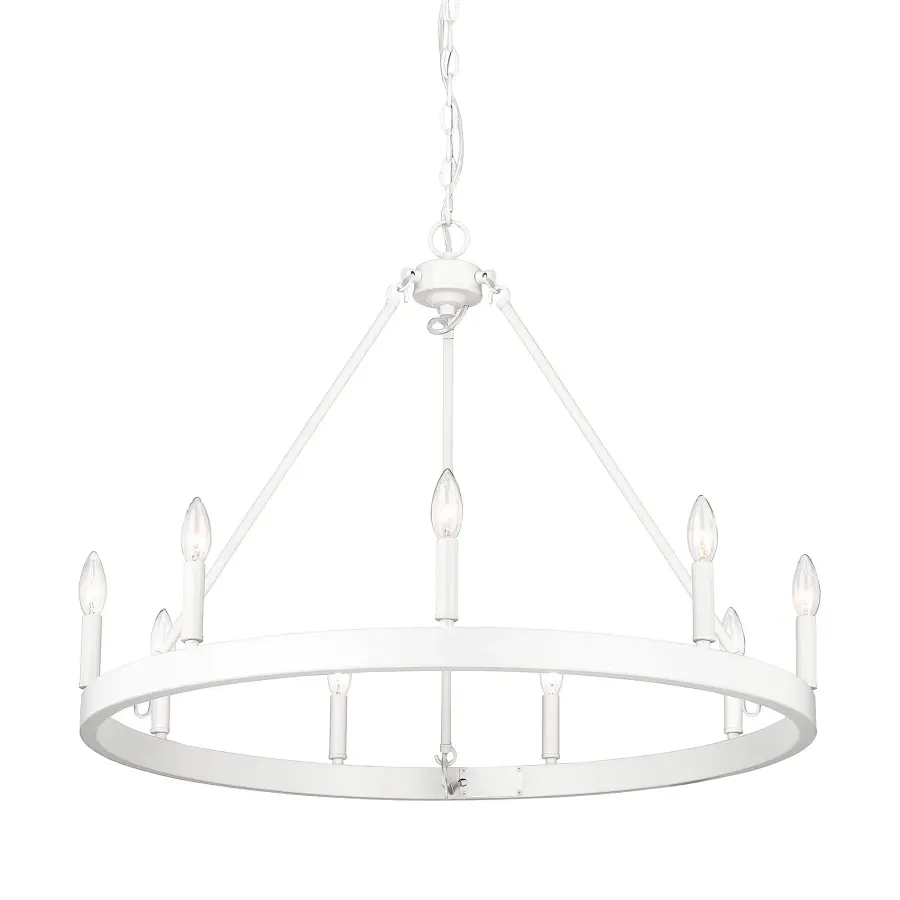 Golden Lighting Alastair 9-Light Chandelier in Matte White - Image 2