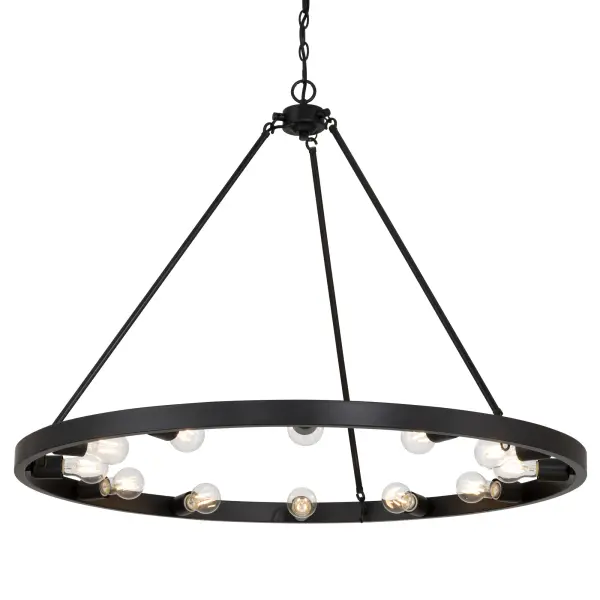 Castile 12-Light Semi-Flush Mount in Matte Black - Image 1