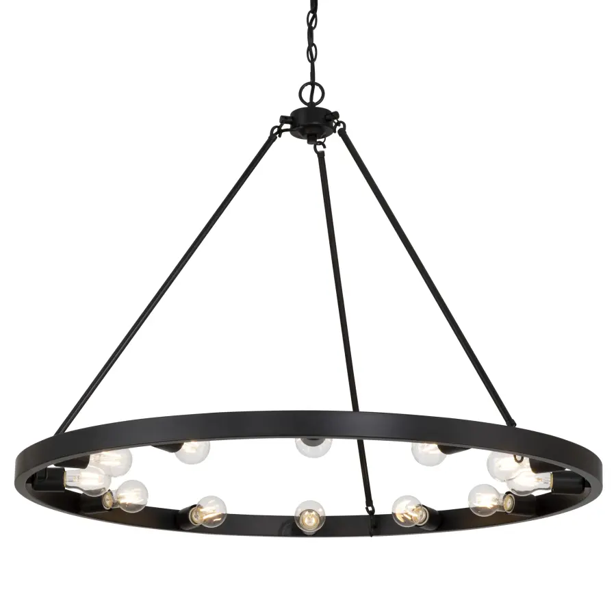 Castile 12-Light Semi-Flush Mount in Matte Black - Image 1