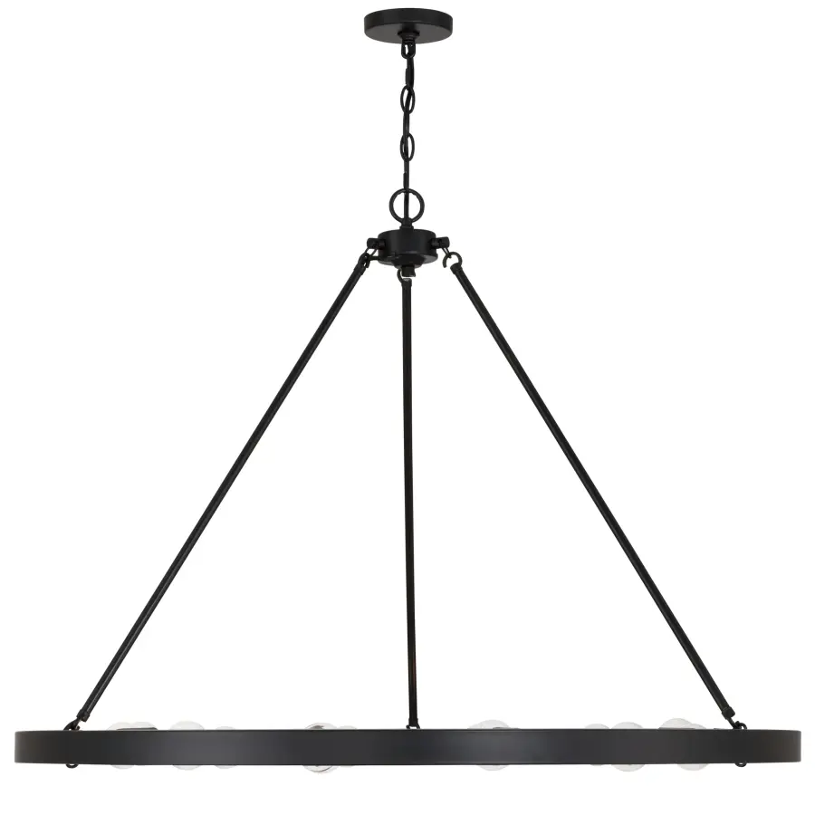 Castile 12-Light Semi-Flush Mount in Matte Black - Image 2