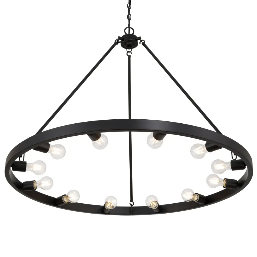 Castile 12-Light Semi-Flush Mount in Matte Black - Image 3