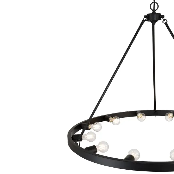 Castile 12-Light Semi-Flush Mount in Matte Black - Image 6