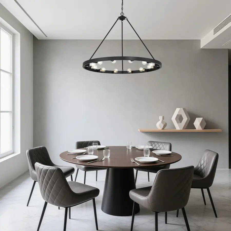 Castile 12-Light Semi-Flush Mount in Matte Black - Image 7