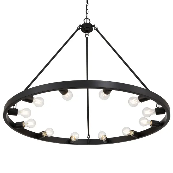 Castile 12-Light Chandelier in Matte Black - Image 3