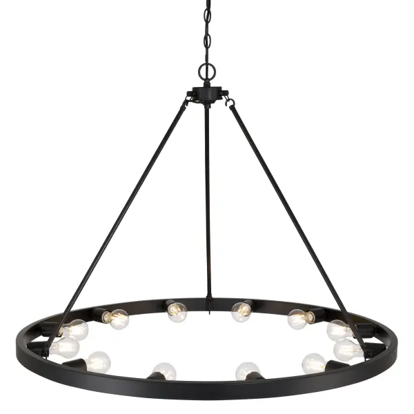 Castile 12-Light Chandelier in Matte Black - Image 4