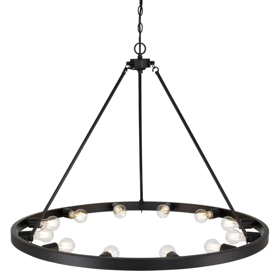 Castile 12-Light Chandelier in Matte Black - Image 4