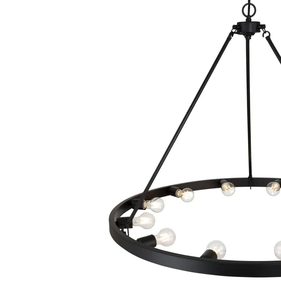 Castile 12-Light Chandelier in Matte Black - Image 7