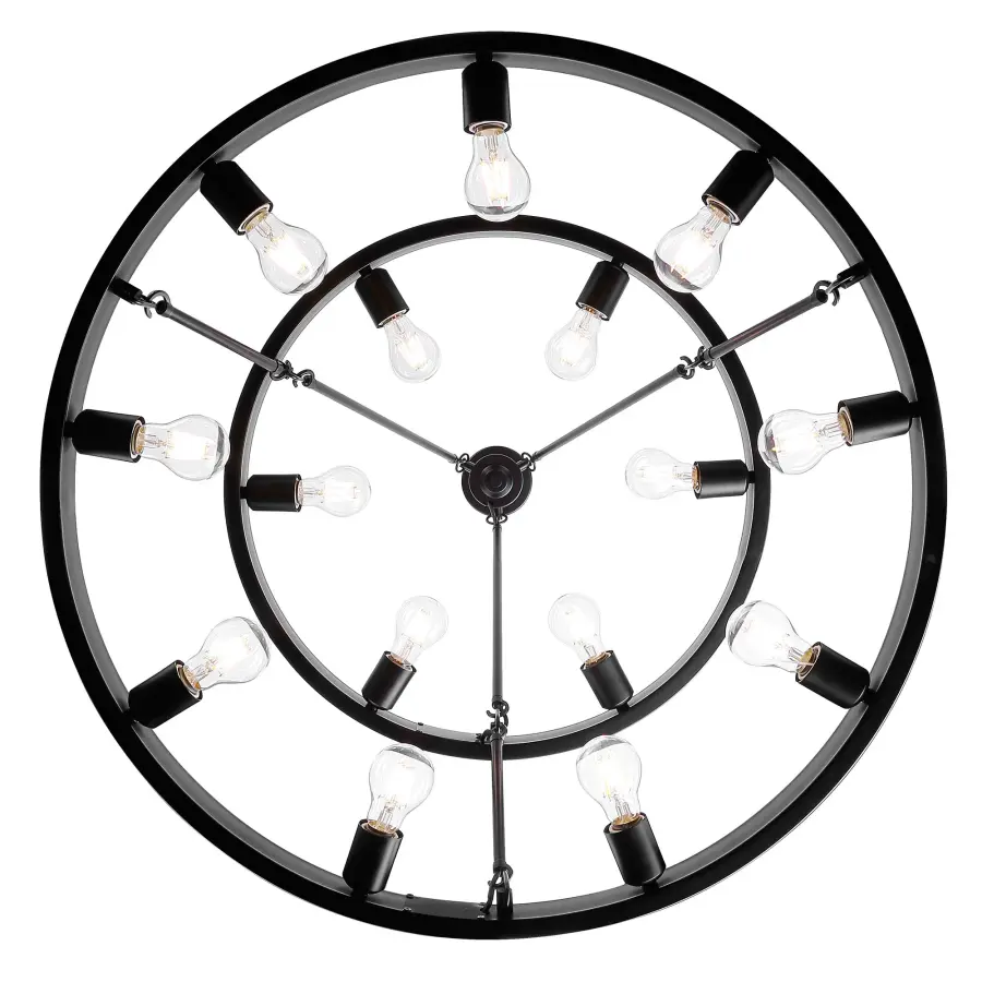 Golden Lighting Castile 15-Light Two-Tier Chandelier in Matte Black - Image 3