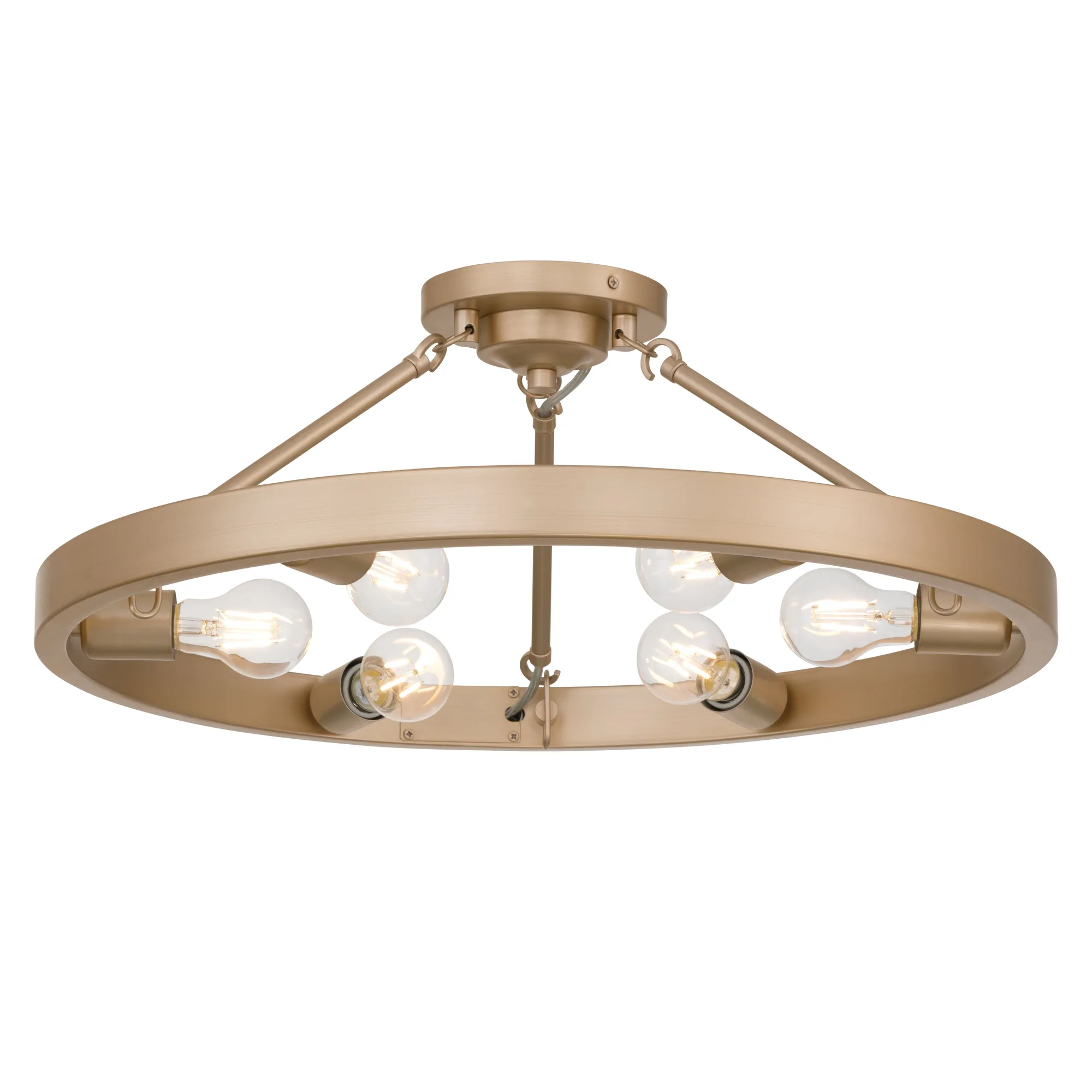 Castile Six Light Semi-Flush Mount in French Gold