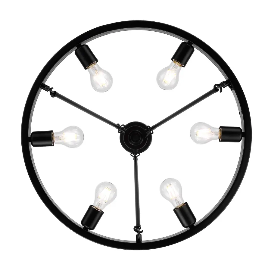 Golden Lighting Castile 6-Light Chandelier in Matte Black - Image 3