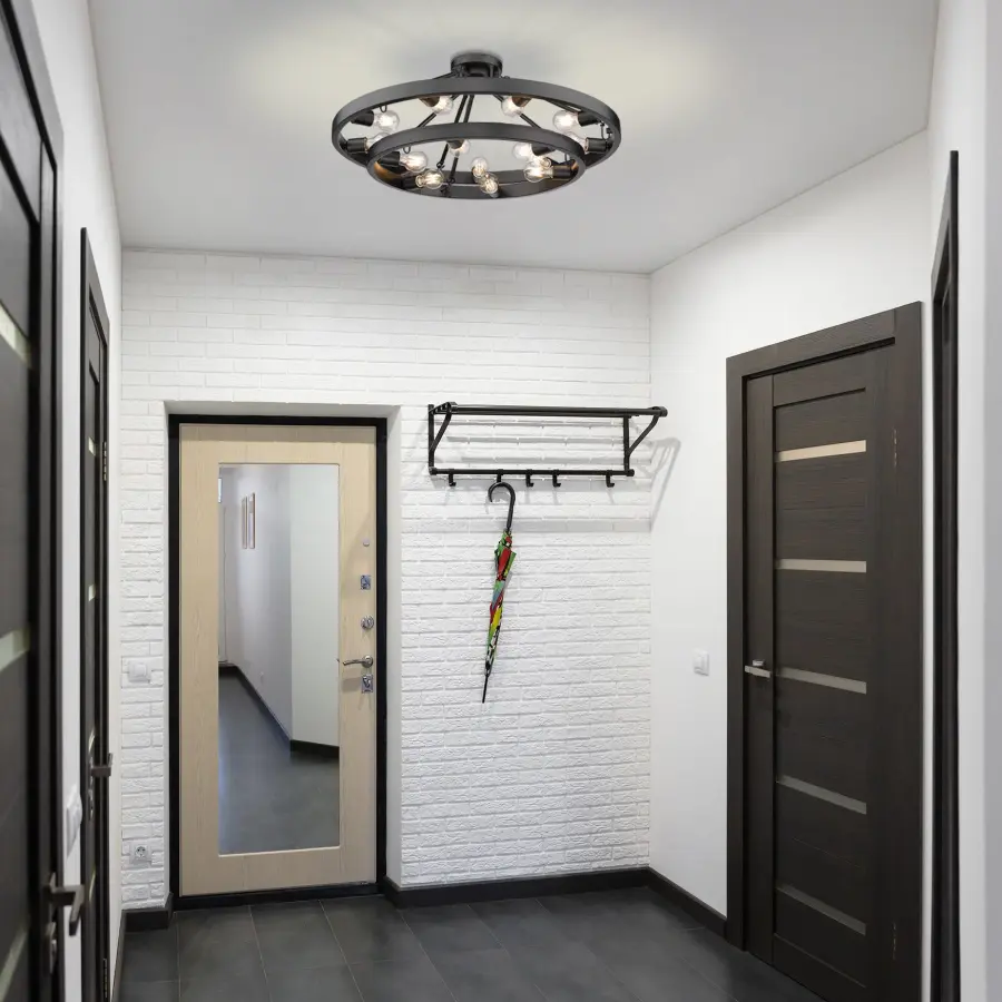 Dramatic 15-Light Statement Piece with Modern Matte Black Finish - Image 2