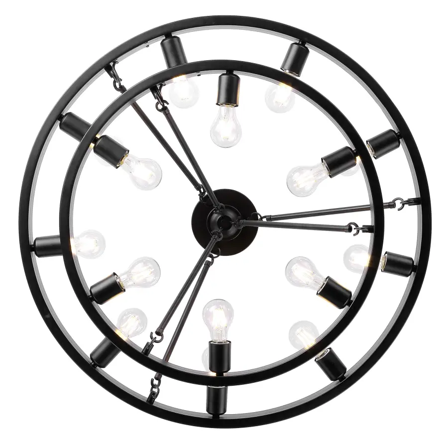 Golden Lighting Castile 15-Light Semi-Flush Mount in Matte Black - Image 4