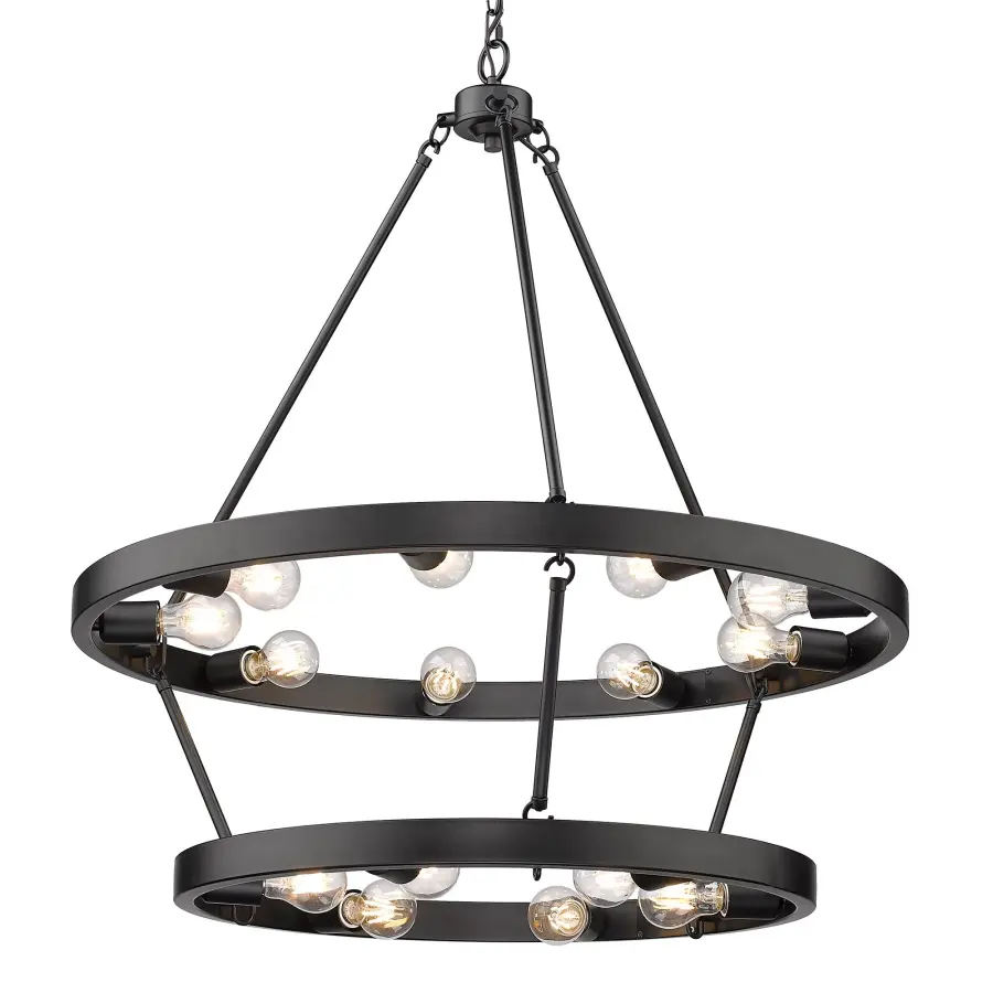 Dramatic Two-Tier Statement Piece with Modern Wagon Wheel Design - Image 1