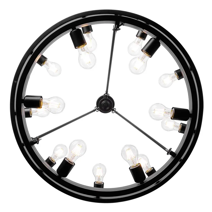 Golden Lighting Castile 15-Light Two-Tier Chandelier in Matte Black - Image 3