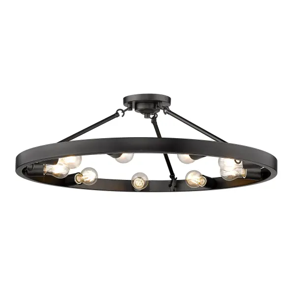 Sophisticated 9-Light Semi-Flush with Modern Elegance and Versatile Style - Image 1