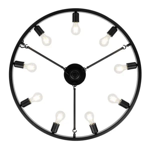 Golden Lighting Castile 9-Light Semi-Flush Mount in Matte Black - Image 3
