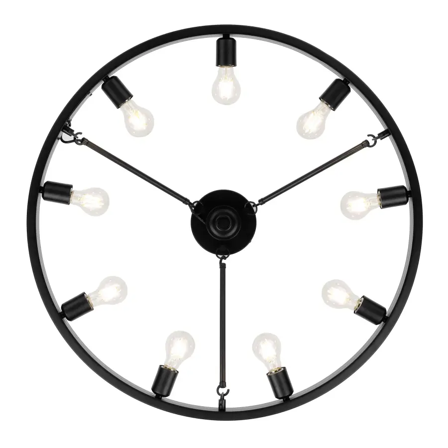Golden Lighting Castile 9-Light Semi-Flush Mount in Matte Black - Image 3