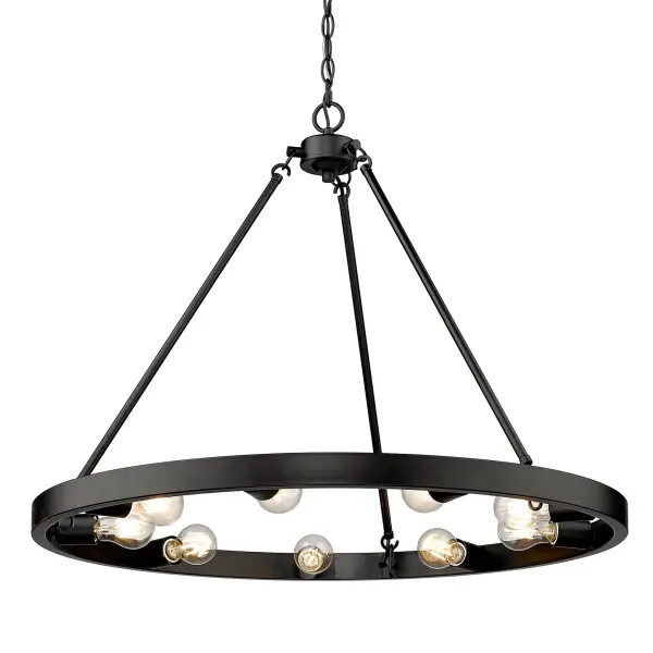 Sophisticated 9-Light Transitional Chandelier with Modern Edge - Image 1
