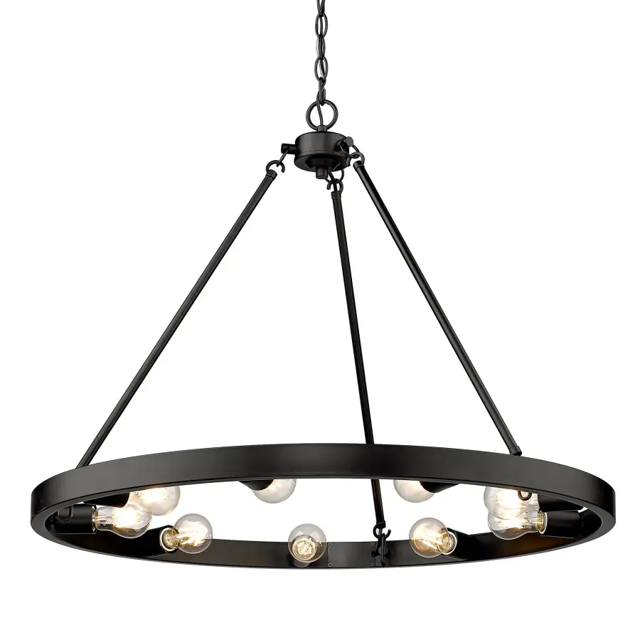 Sophisticated 9-Light Transitional Chandelier with Modern Edge - Image 1