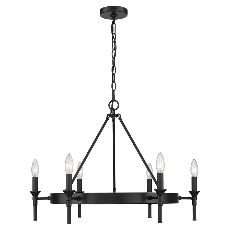 Edinburgh Six Light Chandelier in Matte Black - Image 2