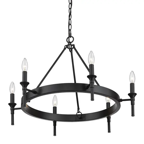 Edinburgh Six Light Chandelier in Matte Black - Image 3