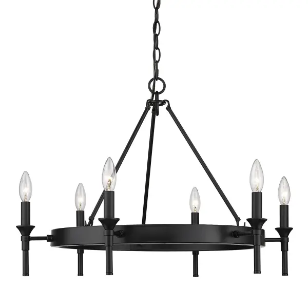 Edinburgh Six Light Chandelier in Matte Black - Image 4
