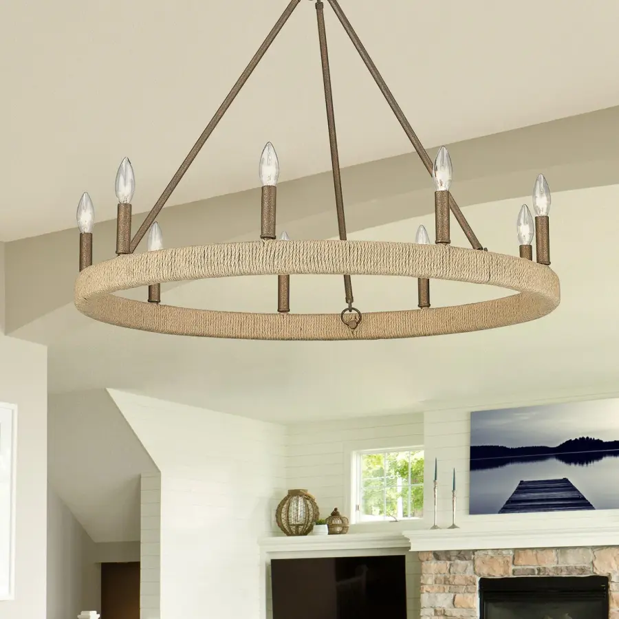 Yates 9-Light Chandelier in Burnished Chestnut - Image 6