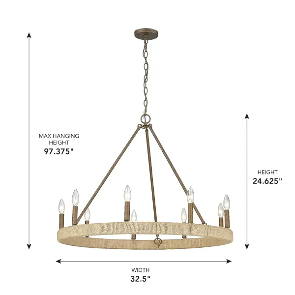 Yates 9-Light Chandelier in Burnished Chestnut - Image 7