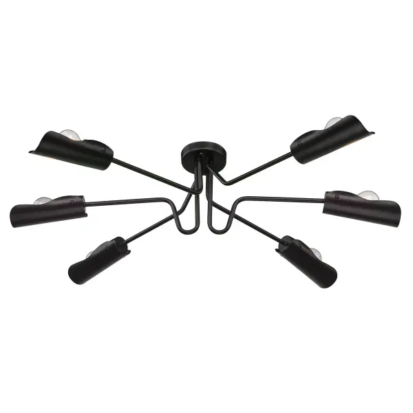 Newton 6-Light Semi-Flush Mount in Matte Black - Image 5