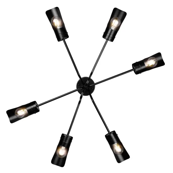 Newton 6-Light Semi-Flush Mount in Matte Black - Image 6