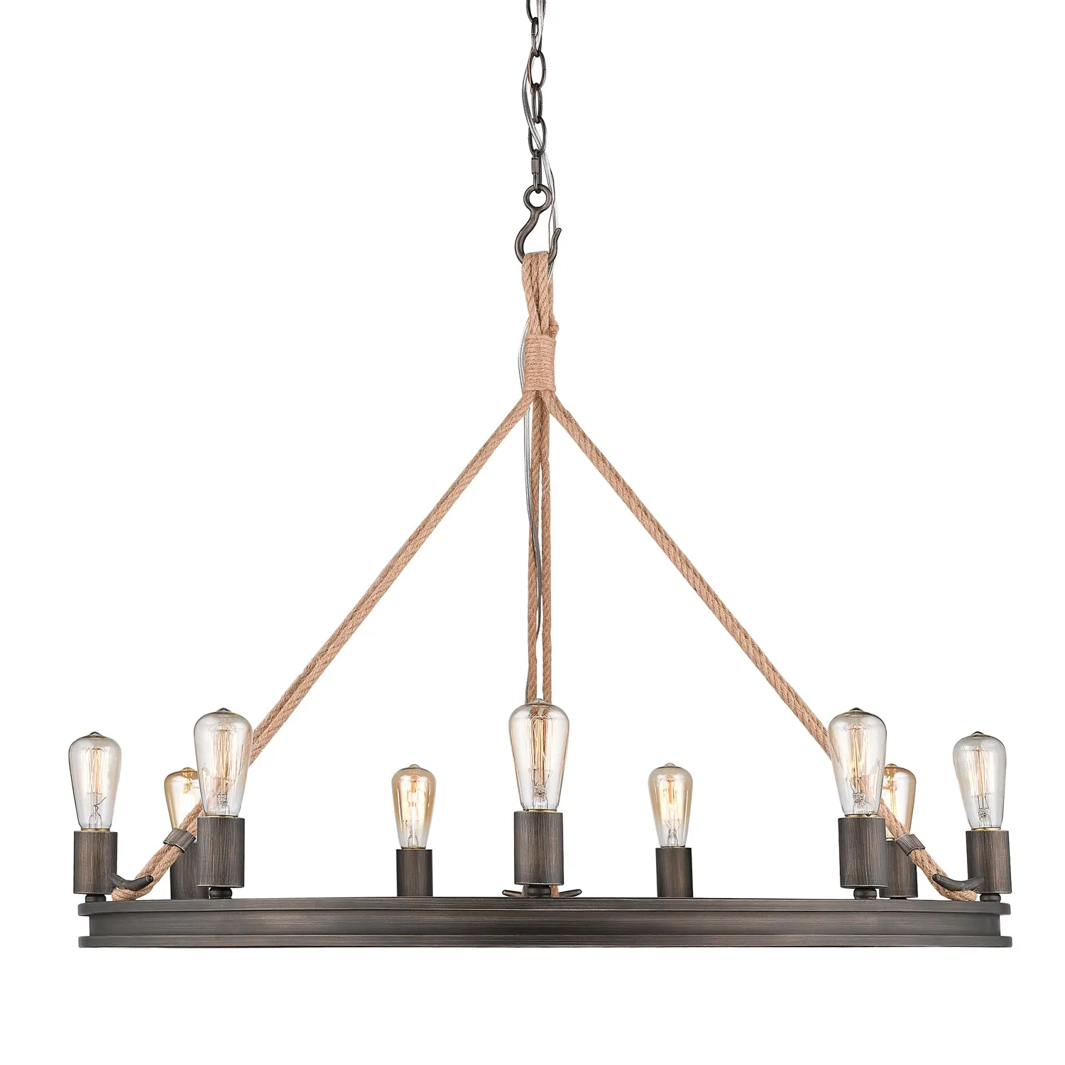 Chatham Nine Light Chandelier in Gunmetal Bronze