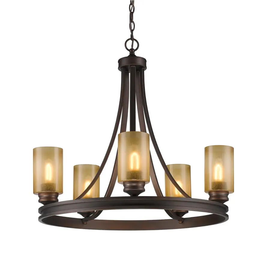 Elegant Transitional Chandelier with Warm Amber Glow - Image 1