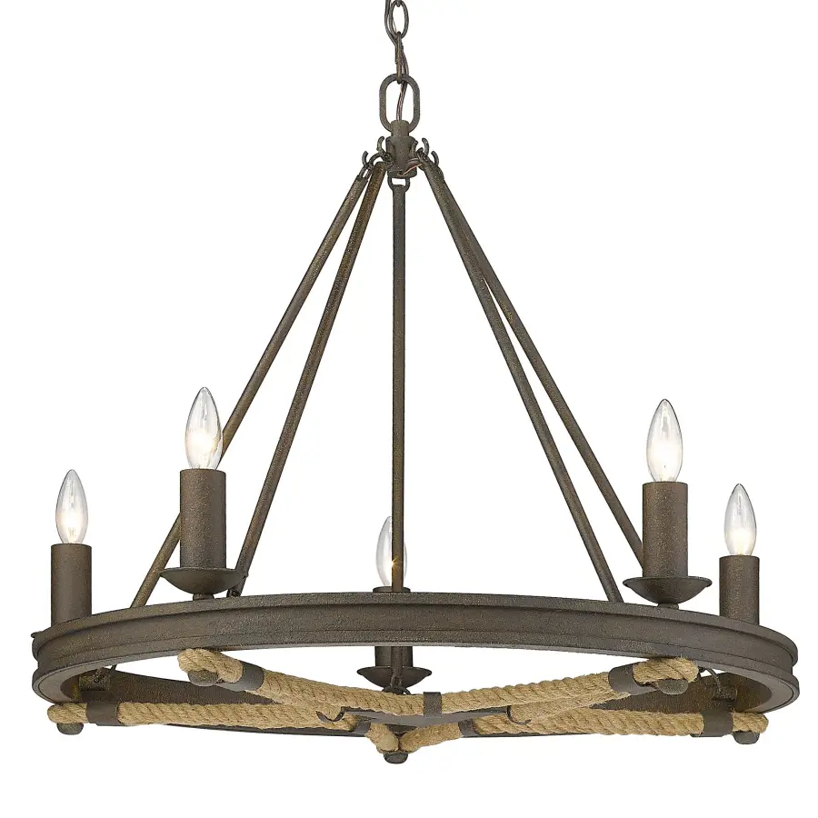 Stokes Five Light Chandelier in Dark Rust - Image 2