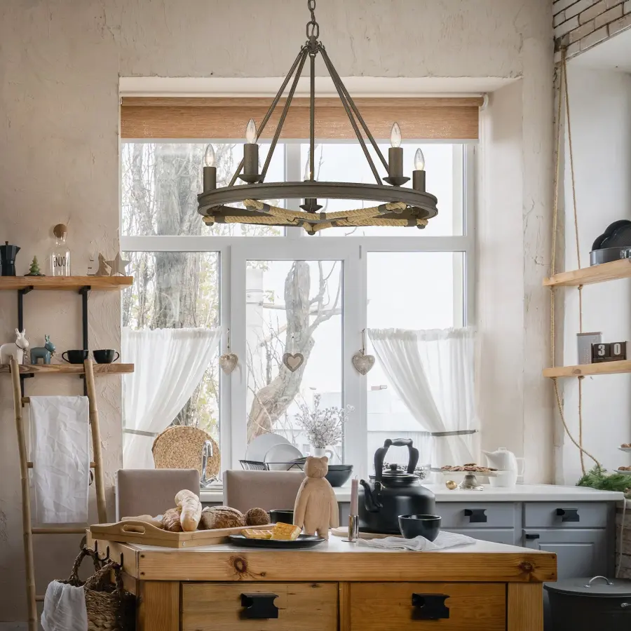 Stokes Five Light Chandelier in Dark Rust - Image 7