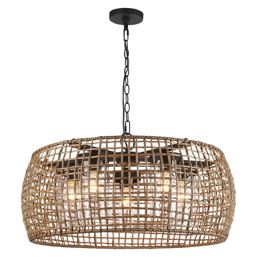 Golden Lighting Piper 5-Light Outdoor Pendant in Natural Black - Image 2