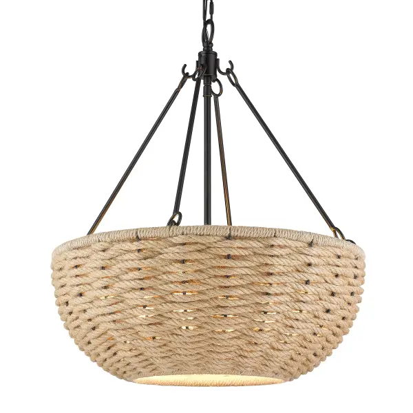 Golden Lighting Hathaway 4-Light Pendant in Matte Black - Image 1