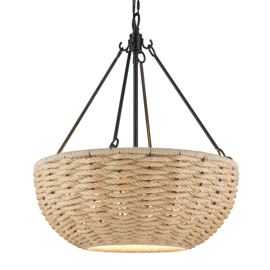 Golden Lighting Hathaway 4-Light Pendant in Matte Black - Image 1