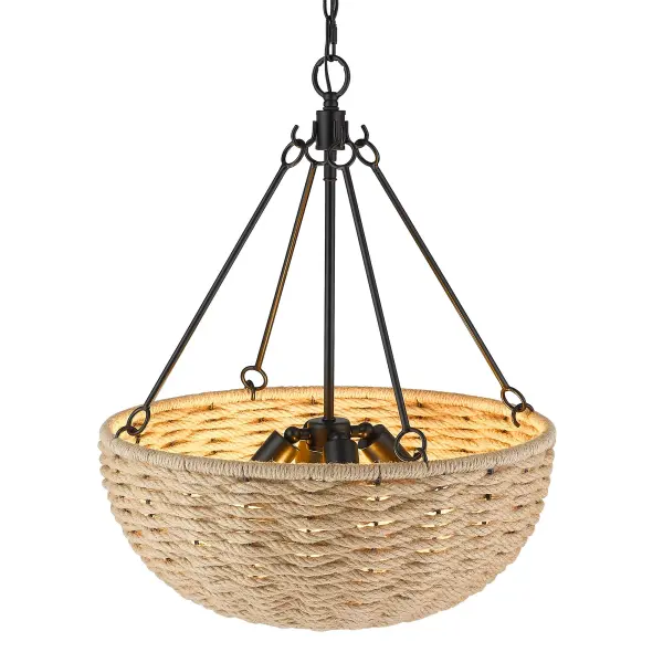 Golden Lighting Hathaway 4-Light Pendant in Matte Black - Image 3