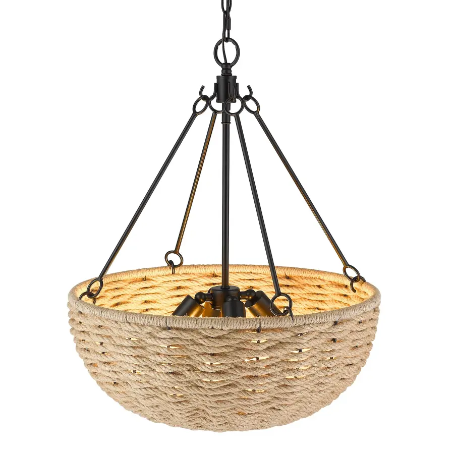 Golden Lighting Hathaway 4-Light Pendant in Matte Black - Image 3