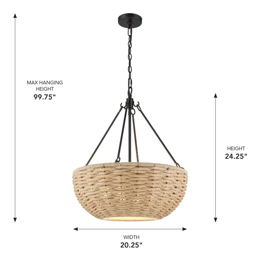 Golden Lighting Hathaway 4-Light Pendant in Matte Black - Image 8
