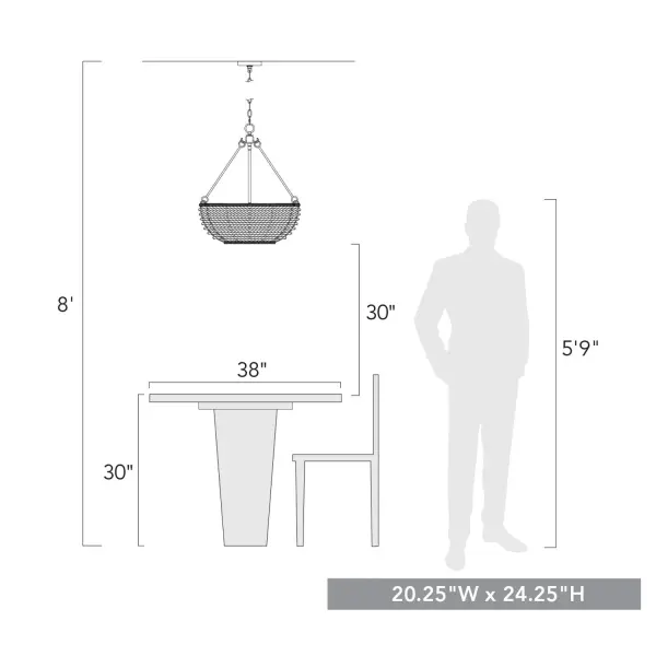 Golden Lighting Hathaway 4-Light Pendant in Matte Black - Image 9