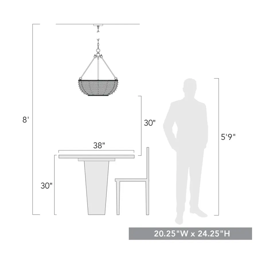 Golden Lighting Hathaway 4-Light Pendant in Matte Black - Image 9