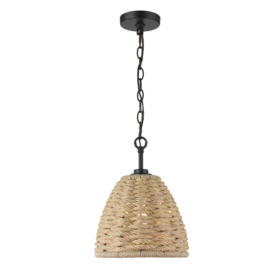 Golden Lighting Hathaway 1-Light Pendant in Matte Black - Image 2
