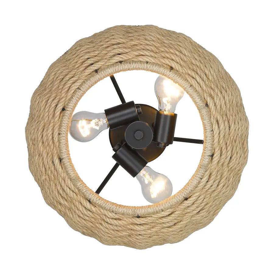 Golden Lighting Hathaway 3-Light Semi-Flush Mount in Matte Black - Image 3