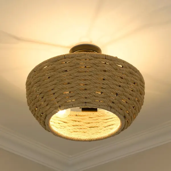 Golden Lighting Hathaway 3-Light Semi-Flush Mount in Matte Black - Image 4