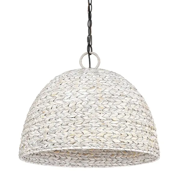 Golden Lighting Rue 5-Light Pendant in Matte Black with Sweet Grass Shade - Image 3