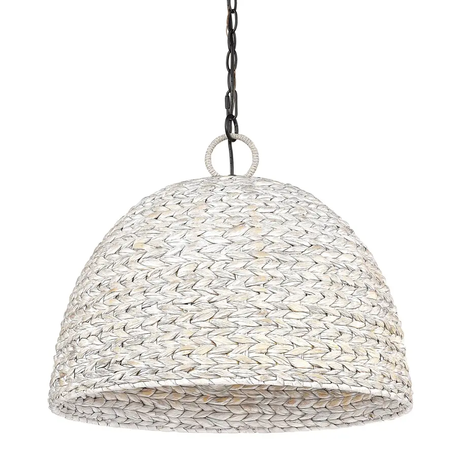 Golden Lighting Rue 5-Light Pendant in Matte Black with Sweet Grass Shade - Image 3