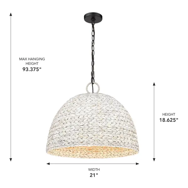 Golden Lighting Rue 5-Light Pendant in Matte Black with Sweet Grass Shade - Image 6