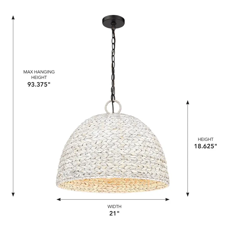 Golden Lighting Rue 5-Light Pendant in Matte Black with Sweet Grass Shade - Image 6