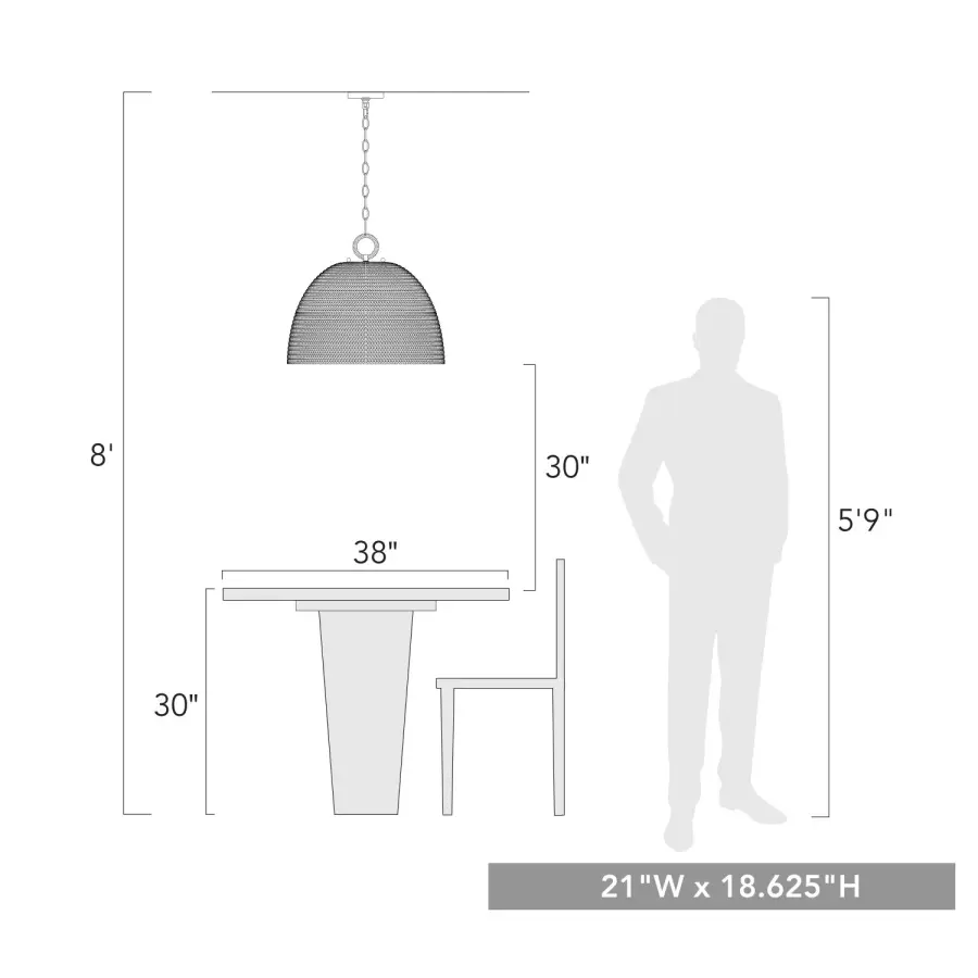 Golden Lighting Rue 5-Light Pendant in Matte Black with Sweet Grass Shade - Image 7